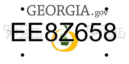 EE8Z658 Georgia License Plate