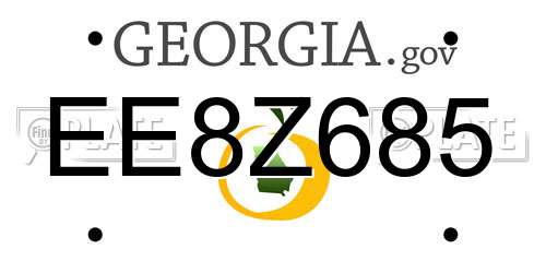 EE8Z685 Georgia License Plate