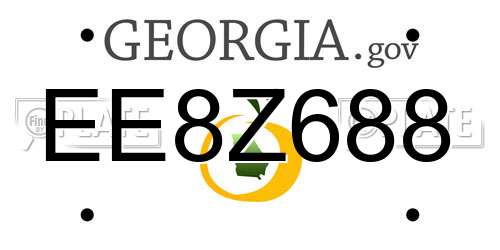 EE8Z688 Georgia License Plate