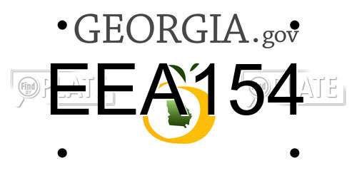 EEA154 Georgia License Plate