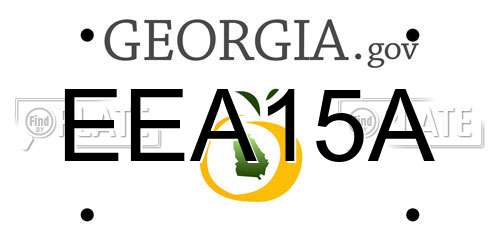 EEA15A Georgia License Plate