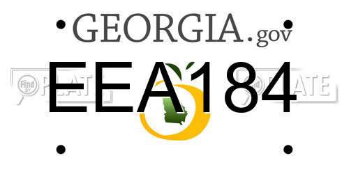 EEA184 Georgia License Plate