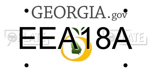EEA18A Georgia License Plate