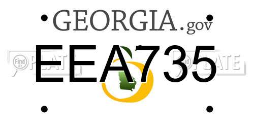 EEA735 Georgia License Plate