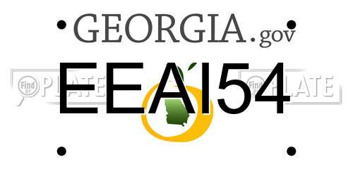 EEAI54 Georgia License Plate