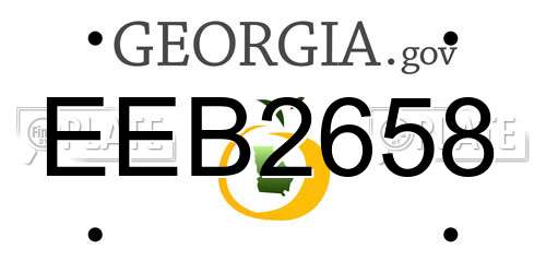 EEB2658 Georgia License Plate