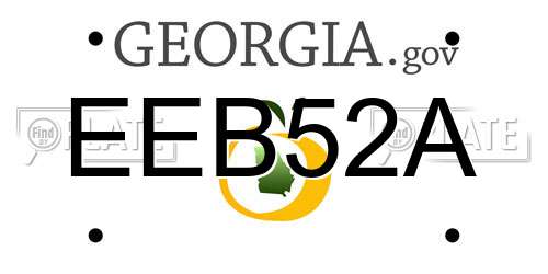 EEB52A Georgia License Plate