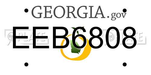 EEB6808 Georgia License Plate