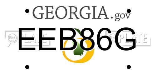 EEB86G Georgia License Plate