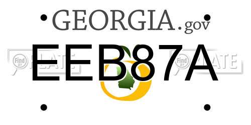EEB87A Georgia License Plate
