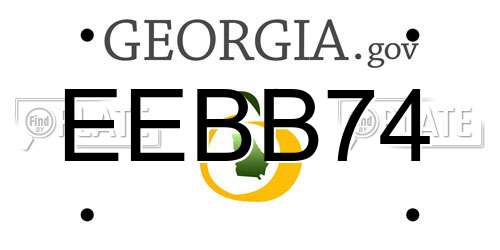 EEBB74 Georgia License Plate