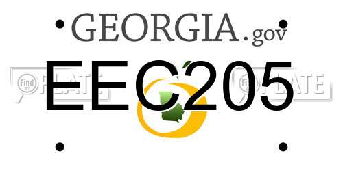 EEC205 Georgia License Plate