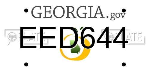 EED644 Georgia License Plate