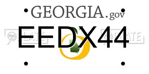 EEDX44 Georgia License Plate