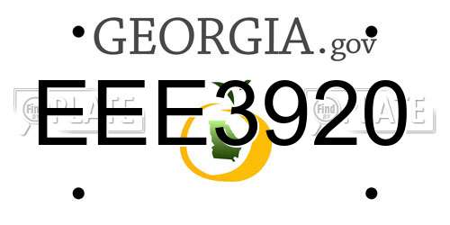 EEE3920 Georgia License Plate