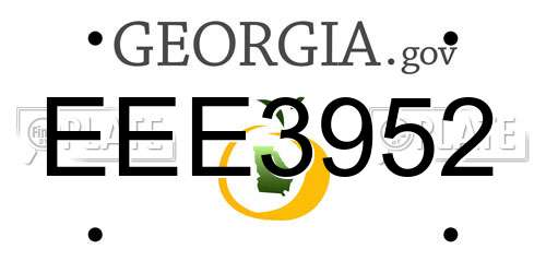 EEE3952 Georgia License Plate