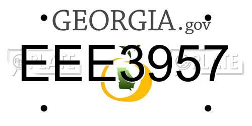 EEE3957 Georgia License Plate
