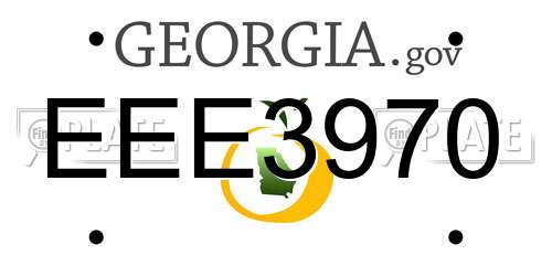 EEE3970 Georgia License Plate