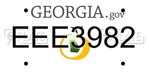 EEE3982 Georgia License Plate