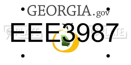EEE3987 Georgia License Plate