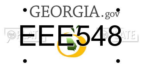 EEE548 Georgia License Plate