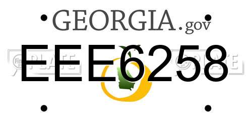 EEE6258 Georgia License Plate