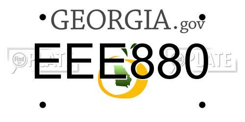 EEE880 Georgia License Plate