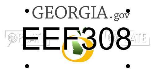 EEF308 Georgia License Plate