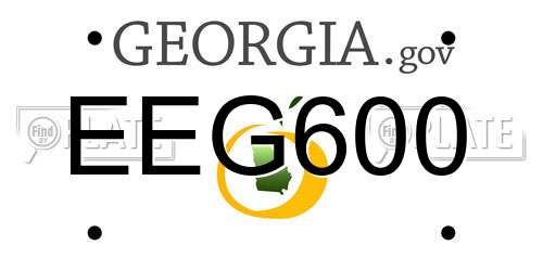EEG600 Georgia License Plate