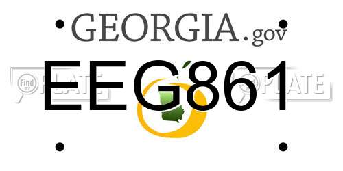 EEG861 Georgia License Plate