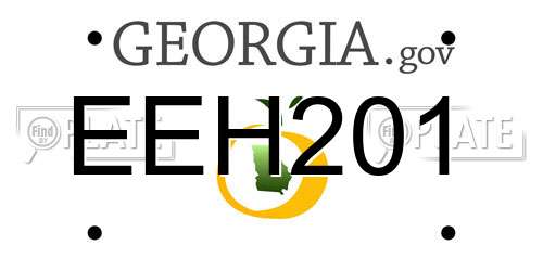 EEH201 Georgia License Plate