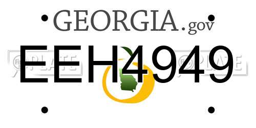 EEH4949 Georgia License Plate