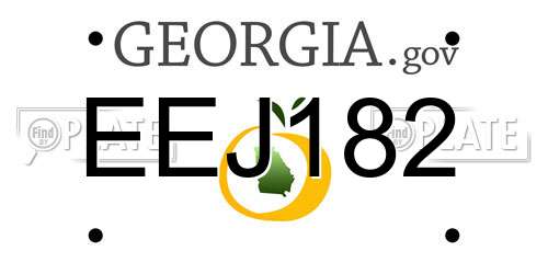EEJ182 Georgia License Plate
