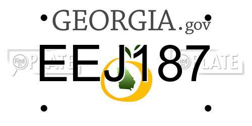 EEJ187 Georgia License Plate