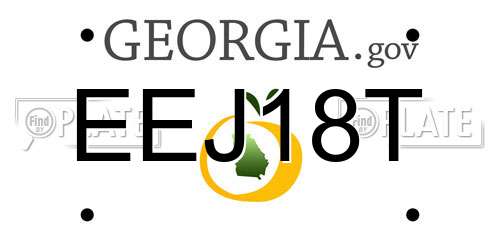 EEJ18T Georgia License Plate