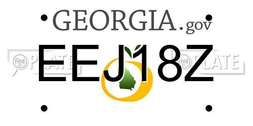 EEJ18Z Georgia License Plate