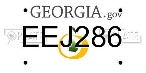 EEJ286 Georgia License Plate