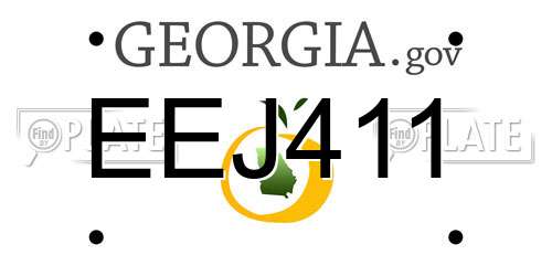 EEJ411 Georgia License Plate
