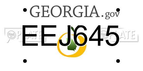 EEJ645 Georgia License Plate