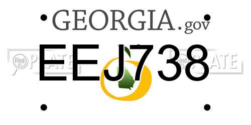 EEJ738 Georgia License Plate