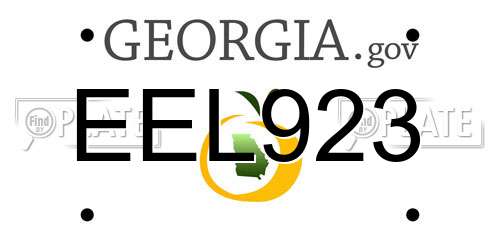EEL923 Georgia License Plate