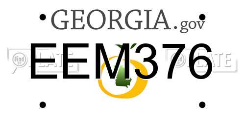 EEM376 Georgia License Plate