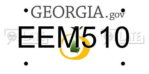 EEM510 Georgia License Plate