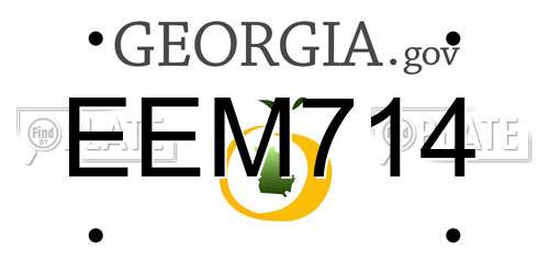 EEM714 Georgia License Plate