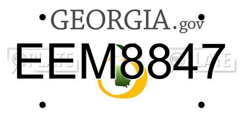 EEM8847 Georgia License Plate