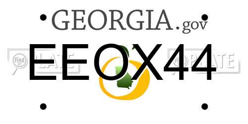 EEOX44 Georgia License Plate
