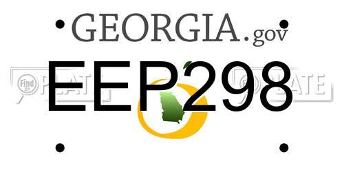 EEP298 Georgia License Plate