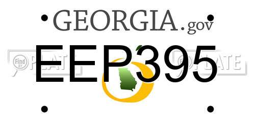 EEP395 Georgia License Plate