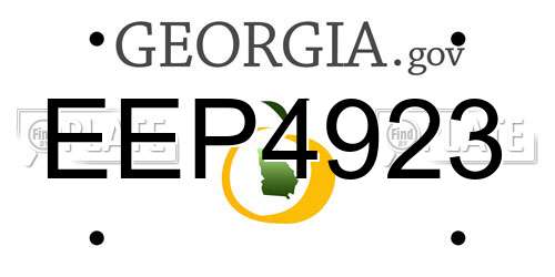 EEP4923 Georgia License Plate