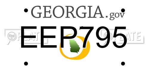 EEP795 Georgia License Plate